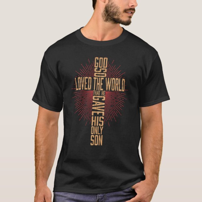 Christliche Cross Bible Verse Scripting Glaube T-Shirt (Vorderseite)