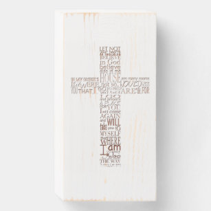 Christliche Cross Bible Verses John 14 Kupfer WBS Holzkisten Schild