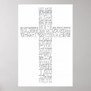 Christliche Cross Bible verses John 14 Poster 1