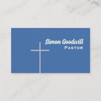 Christliche Cross Pastor Business Cards Blau Visitenkarte