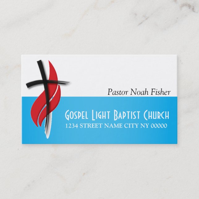 Christliche Cross Pastor Christianity Card Visitenkarte (Vorderseite)