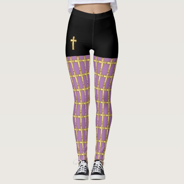 Christliche Cross Pop Fashion Leggings (Vorderseite)