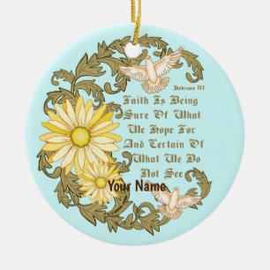Christliche Daisy Faith Keramik Ornament