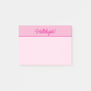Christliche Dame Pink Hallelujah Minimalistisch Post-it Klebezettel