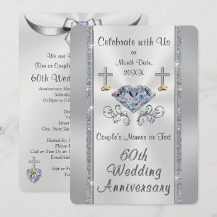 Christliche Diamantene Hochzeit Einladungen