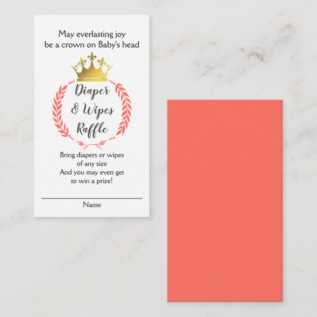 Christliche DIAPER WIPES RAFFLE-Umschließkarte Begleitkarte (Vorne/Hinten)