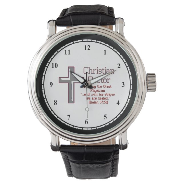 Christliche Doctor-Streifen Armbanduhr (Vorderseite)