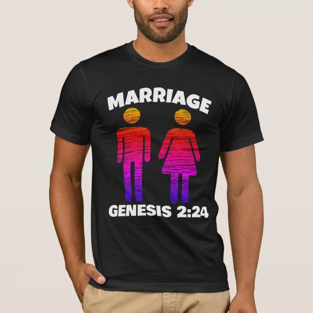 CHRISTLICHE EHE GENESIS 2:24 T - SHIRT (Vorderseite)