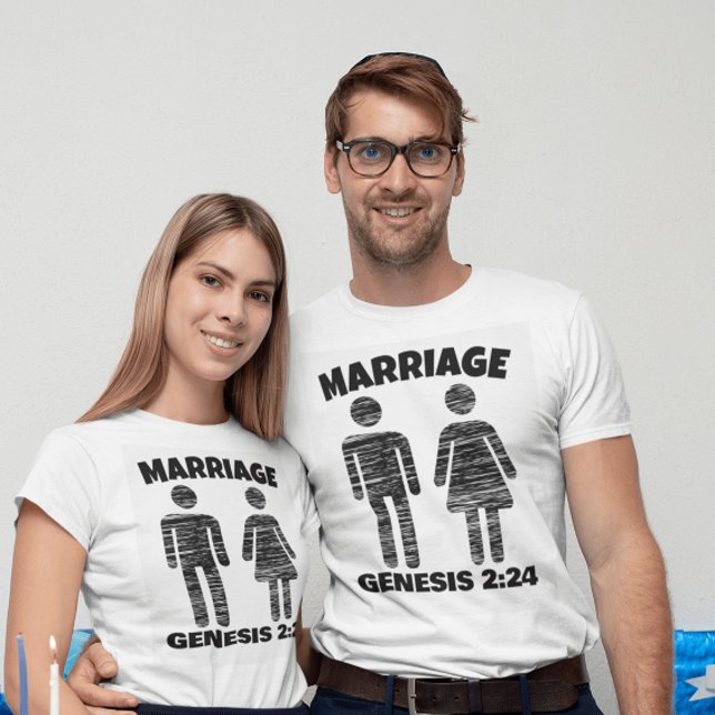 CHRISTLICHE EHE GENESIS 2:24 T - SHIRT (Von Creator hochgeladen)
