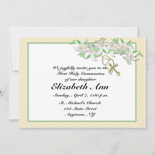 Christliche Einladung von White Lilies (Vorderseite)