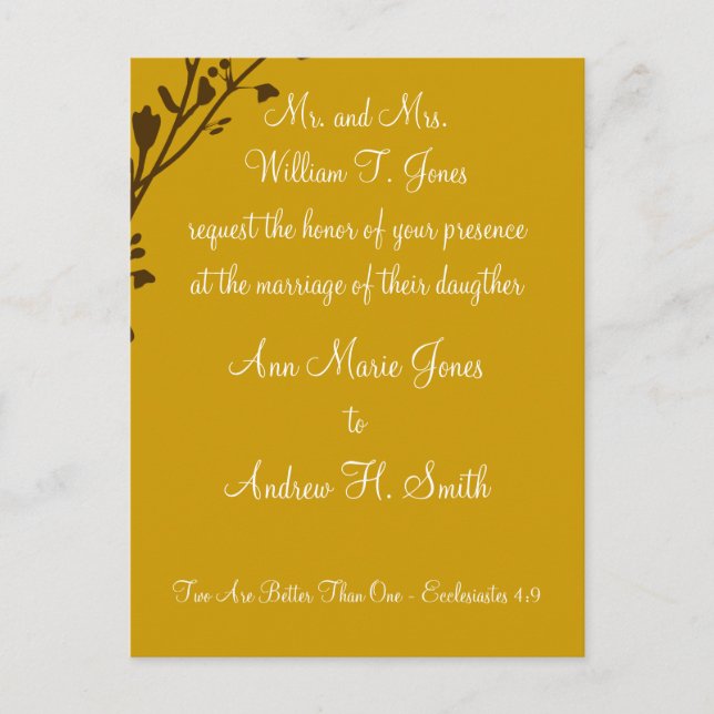 Christliche Einladung zur Hochzeit Carmel und Blue (Vorderseite)