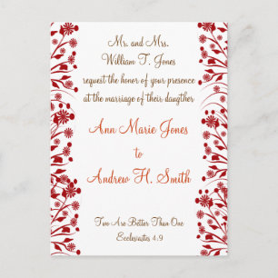 Christliche Einladung zur Hochzeit Carmel und Blue