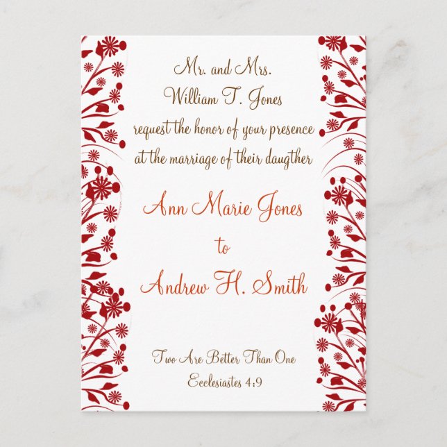 Christliche Einladung zur Hochzeit Carmel und Blue (Vorderseite)