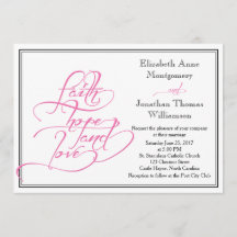 Christliche Einladung zur Hochzeit in Pink Calligr