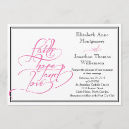 Christliche Einladung zur Hochzeit in Pink Calligr
