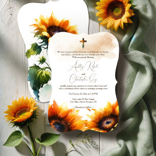 Christliche Einladung zur Hochzeit - Sonnenblumen