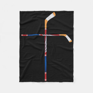 Christliche Eishockeyschläger Kreuz Glaubenssport  Fleecedecke