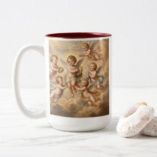Christliche Engel im Himmel Zweifarbige Tasse