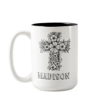 Christliche Faith Floral Cross Individuelle Name C