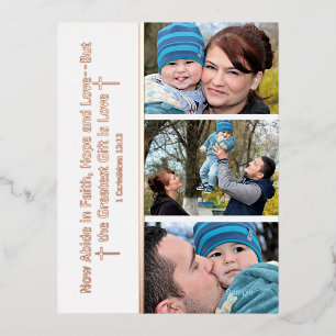 Christliche Faith Hope Liebe Scripting 3 Foto Folien Feiertagspostkarte