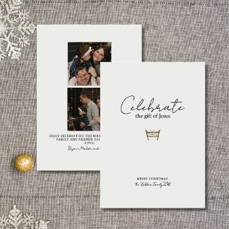 Christliche Familie Elegante Religiöse Weihnachtsf Feiertagskarte