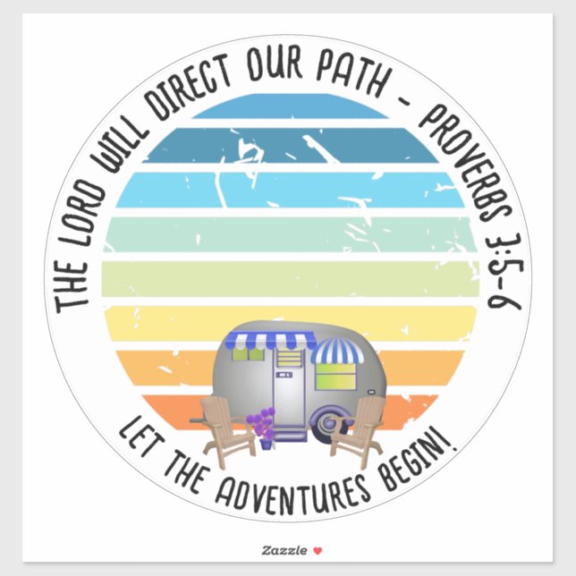 Christliche Familie Sommer Camping Van Life Aufkleber (Blatt)