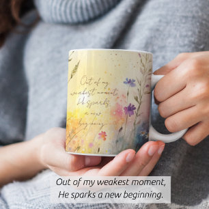 Christliche farbenfrohe Wildblumen Wasserfarben Ve Kaffeetasse