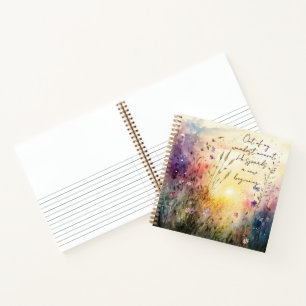 Christliche farbenfrohe Wildblumen Wasserfarben Ve Notizbuch