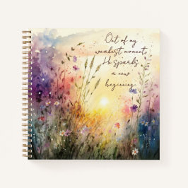 Christliche farbenfrohe Wildblumen Wasserfarben Ve Notizbuch