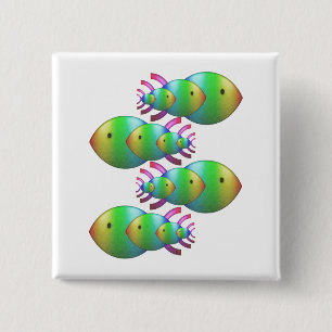 Christliche Fisch-Symbol-Familien Button