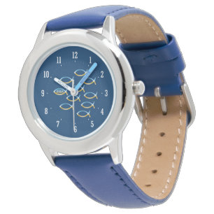 Christliche Fisch-Symbol-Uhr Armbanduhr