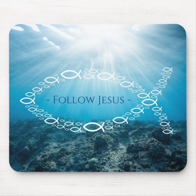 Christliche Fische | Jesus folgen Mousepad (Vorne)