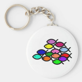 Christliche Fischzeichen - Regenbogenschule - Schlüsselanhänger