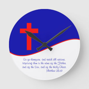 Christliche Flagge inspiriert Runde Wanduhr
