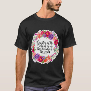 Christliche Frau Bibelvers Jesus Größer ist Er T-Shirt