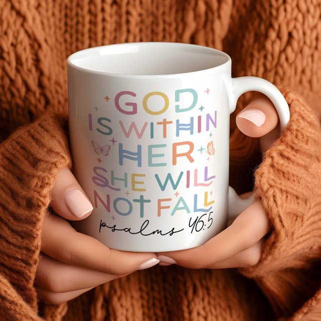 Christliche Frau "Gott ist in ihrem" Psalmen 46:5 Kaffeetasse (Von Creator hochgeladen)