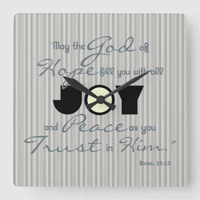 Christliche Freude Quadratische Wanduhr (Vorderseite)