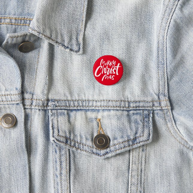 Christliche frohe Weihnachtsbriefe rot Button (Beispiel)