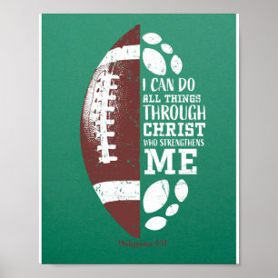 Christliche Fußballgeschenke Teenager-Jungs Kinder Poster