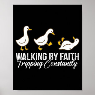 Christliche Gans, die im Glauben wandelt und ständ Poster