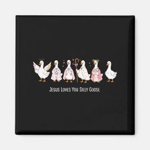 Christliche Gans Jesus liebt dumme Gans religiös Magnet