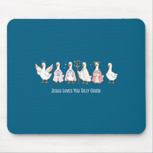 Christliche Gans Jesus liebt dumme Gans religiös Mousepad