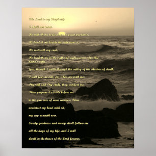 Christliche Gebete Psalm 23 Poster