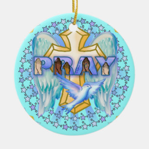 Christliche Gebetsflügel Keramik Ornament