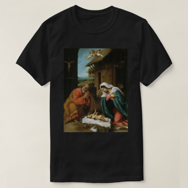 Christliche Geburt Jesu Lorenzo Lotto Klassisch T-Shirt (Design vorne)