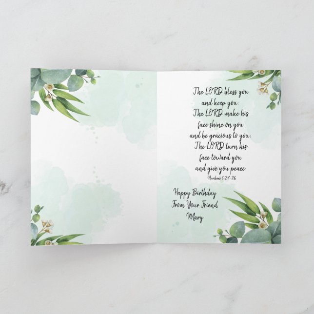 Christliche Geburtstagsgrüßkarte Karte (Innenseite)