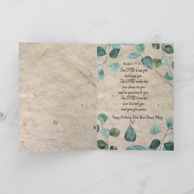 Christliche Geburtstagsgrüßkarte Karte (Innenseite)