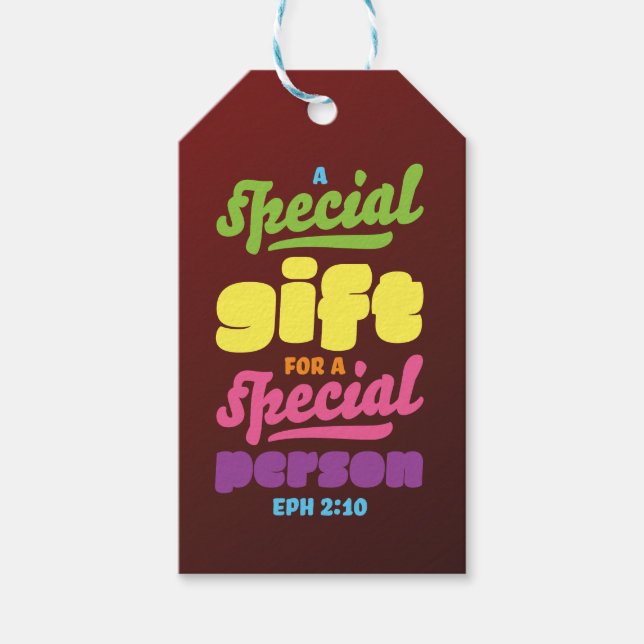 Christliche Geburtstagstaufe Danke, Schrift Geschenkanhänger (Vorderseite)