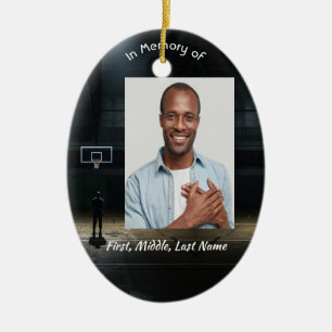 Christliche Gedenk-Taschenkarte Basketballspiel Keramik Ornament