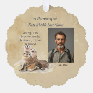 Christliche Gedenk-Wasserfarbdrucke Siegel Tiere Ornament Karte